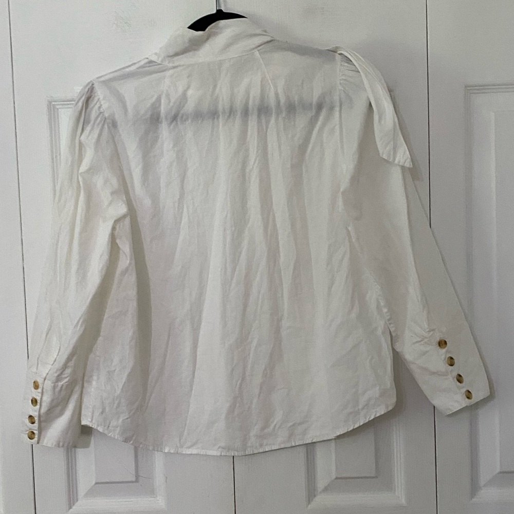 ULLA JOHNSON Penelope Poplin Blouse Button Accents 6 - Picture 7 of 14